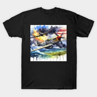 Fantasy illustration of WWII aircraft in battle T-Shirt